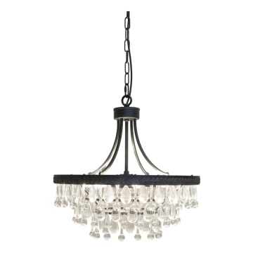 Candelabru din sticlă, cu piese în formă de picătură, 6 surse de lumină, "Versailles" - Img 3