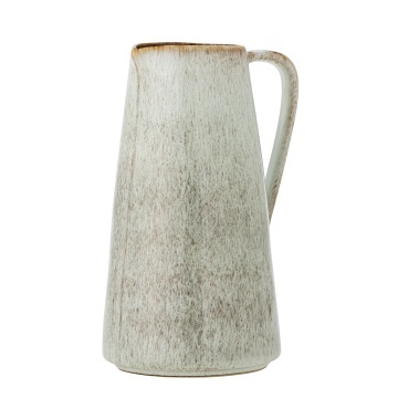 Carafă din ceramică artizanală natur cu finisaj texturat în tonuri de bej și maro, 1500 ml, 13×24 cm, „Fleur" - Img 2