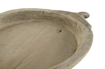 Centru de masă decorativ tip piesă unică, stil natural rustic, culoare natur, din lemn de tec, „Teak” - Img 3