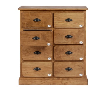Comoda din lemn de pin, cu 8 sertare, aspect rustic, Terroir - Img 2