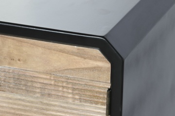 Comoda TV natur si neagra , din lemn „Rustic Charm” - Img 3