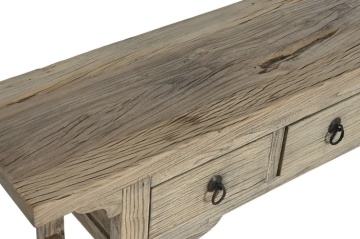 Consolă din lemn masiv cu 4 sertare, stil rustic vintage, „Étable” - Img 5