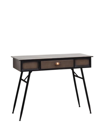 Consola din metal, cu sertar, aspect vintage, Barrow
