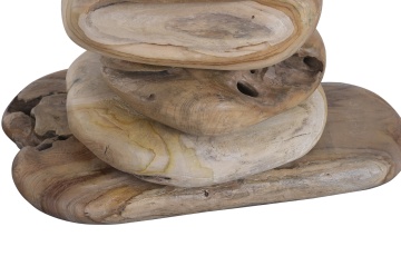 Consolă hol din rădăcină de tec reciclat, maro, cu bază din rădăcini suprapuse, finisaj natural, 80 x 120 x 50 cm, „Livarot” - Img 8