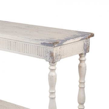 Consolă shabby chic din lemn, finisaj alb antichizat, „Maude” - Img 4