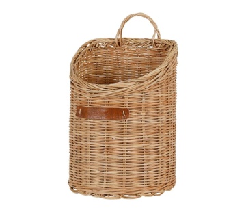 Coș de perete din rattan, aspect rustic, H28 cm - Img 3