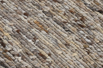 Covor din lână și bumbac țesut manual, antiderapant, maro natural, 200 x 300 cm, 2170 GSM, „Wool Cotton Carpet" - Img 4