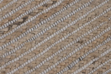 Covor din lână și iută împletit manual, maro natural, 160 x 230 cm, 2200 GSM, „Wool Jute Carpet Natural" - Img 2