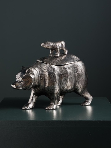 Cutie decorativa din aluminiu, in forma de urs, Bears - Img 4