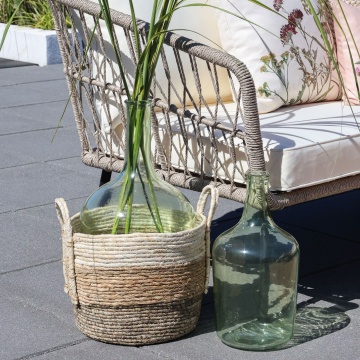 Damigeana decorativa, verde, din sticla, D24cm - Img 2