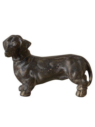 Decorațiune câine Teckel din aluminiu, H15 cm