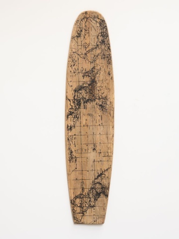 Decorațiune placă de surf din lemn de mango, H160 cm, "Surf Board" - Img 3