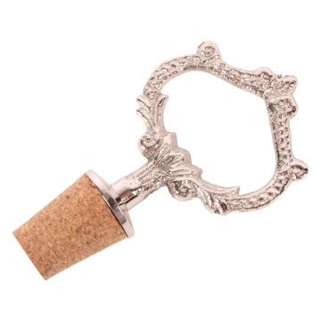 Dop pentru sticlă din alamă, argintiu, 9,5 x 5 x 2,5 cm, „Cep”