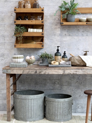 Etajera din lemn, cu 4 rafturi, aspect rustic - Img 4