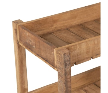Etajeră din lemn de mango și acacia, natur, cu 3 rafturi în formă de lădiță, aspect rustic, 70 x 45,5 x 31,5 cm, „Campagne” - Img 4