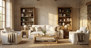 Etajeră din lemn reciclat, maro, aspect rustic, finisaj natural, 210 x 120 x 45 cm, „Viviers” - Img 2