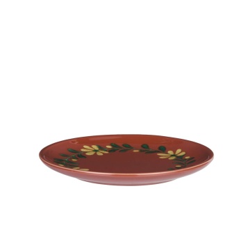 Farfurie de prânz din ceramică pictată manual cu motive florale folk, D19×H2 cm, „Aya" - Img 3