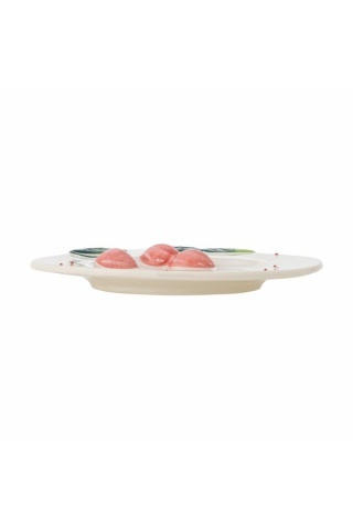Farfurie din ceramică cu cireșe sculptate, D20,5×H3 cm, roz, „Berrie" - Img 4