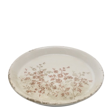 Farfurie pentru ghiveci, crem, din ceramica, H2.5/D23.5cm, Chaville