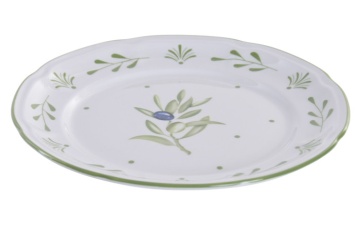 Farfurie stil Mediterraneean verde , din portelan , "Oliv" - Img 3