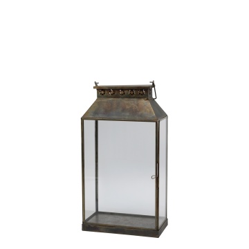 Felinar cu model din alama antichizata, H47 cm