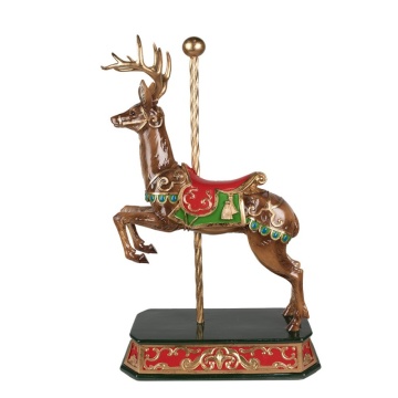 Figurină decorativă ren din polirășină, 35x18x56 cm, „Carrousel de Noël”