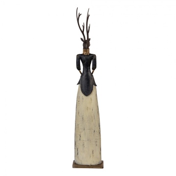 Figurină decorativă vintage cerb din metal, 17x10xH86 cm - Img 4