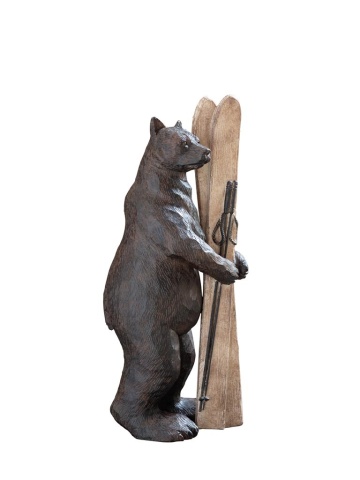 Figurină din rășină urs cu schiuri, H32,5 cm - Img 3