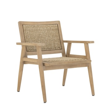 Fotoliu de grădină din lemn de acacia FSC® și polirattan, L66×H75,5×W67 cm, „Sorrento" - Img 4