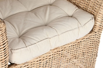 Fotoliu din rattan natural împletit manual cu pernă de șezut, 67×64×86 cm, „Palma" - Img 2