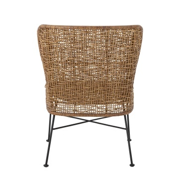 Fotoliu din rattan natural și metal, natur, cu cadru metalic negru, 69x59,5x81,5 cm, „Somme" - Img 5