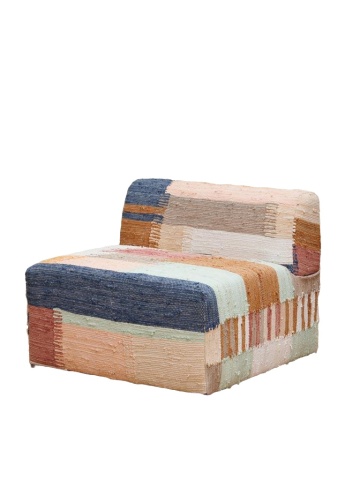 Fotoliu modular multicolor din bumbac țesut manual, „Chindi” - Img 2
