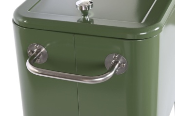 Frigider exterior vintage din oțel verde cu capac dublu, roți și sistem pasiv de răcire, 56 L, „Anika” - Img 8