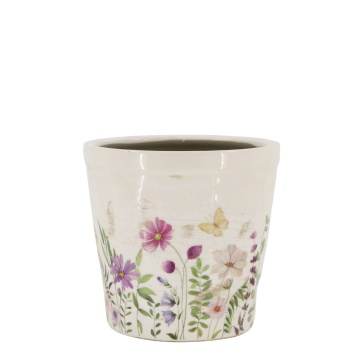 Ghiveci cu motiv floral, H19.5/D21 cm Avignon - Img 1