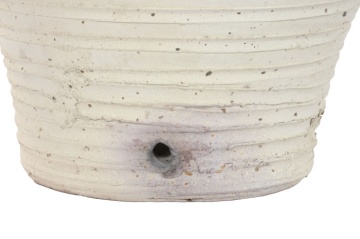Ghiveci decorativ din teracotă artizanală, finisaj craft brut alb-crem, 48×48×57 cm, „Jerba" - Img 6