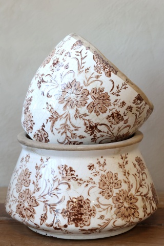 Ghiveci decorativ mocca din ceramică pictată manual, cu motiv floral, 13x11 cm, „Grenoble" - Img 6