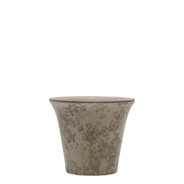 Ghiveci din ceramica, cu motive florale, D14.5cm, Melun