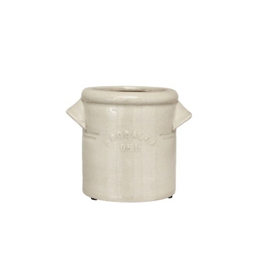 Ghiveci din ceramică glazurată manual 0,5L alb crem, „Brobacka"