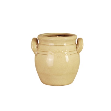 Ghiveci din ceramică glazurată manual 1L galben înalt, „Brobacka"