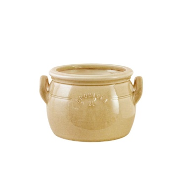 Ghiveci din ceramică glazurată manual 2L galben, „Brobacka"