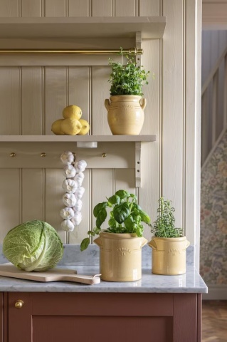 Ghiveci din ceramică glazurată manual 2L galben, „Brobacka" - Img 2