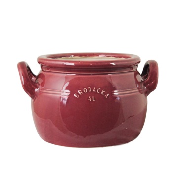 Ghiveci din ceramică glazurată manual 4L burgundy, „Brobacka"