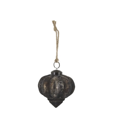 Glob decorativ vintage pentru bradul de Crăciun, H7/L7/W7 cm, „Antique Mocca” - Img 1