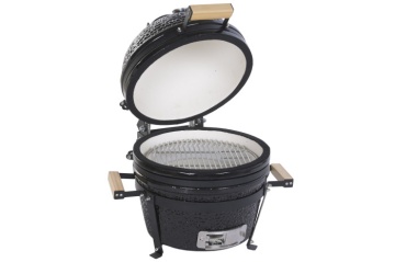 Grătar kamado din ceramică și metal, 51 x 53 x 64 cm, negru, „Barbecue Ceramic" - Img 5