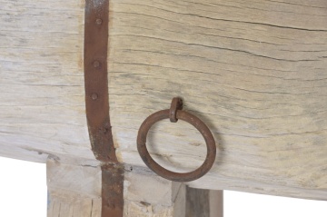 Jardinieră mare de exterior din lemn reciclat și metal, stil rustic, pentru grădină și terasă, „Tahiti” - Img 5