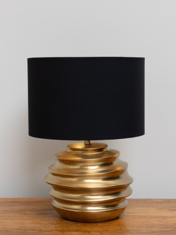 Lampa de masa, cu abajur negru din bumbac, Rings - Img 2