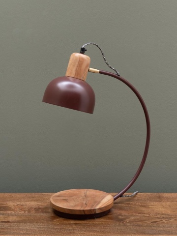 Lampa de masa, din metal si lemn de mango, Bury - Img 3