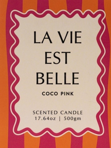 Lumânare roz «La vie est belle» – parfum de cocos - Img 6
