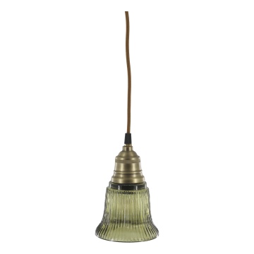Lustra din sticla si alama, verde, H17/D12cm, 40W