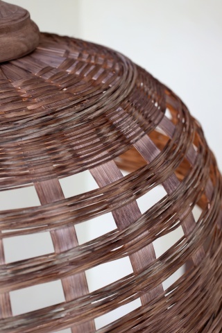 Lustra împletită manual din rattan si rachita, D62 cm - Img 8